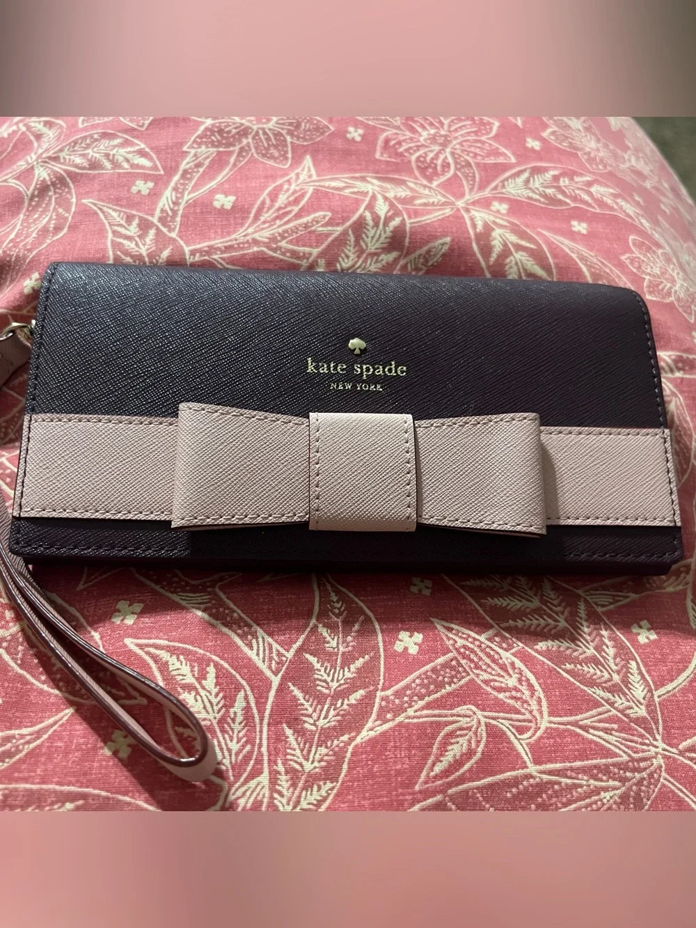 kate spade Clutch with Light Pink Bow Accent